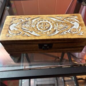 Handcrafted Wooden Box with Intricate Design